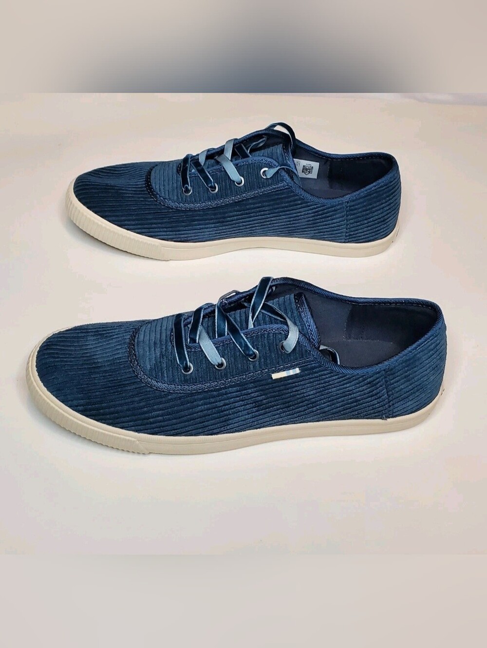 Toms Women's Navy Corduroy Sneakers with Cream Sole
